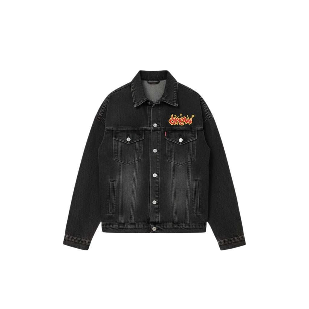 The Graphic Denim Co-ord (Two pieces) - Black