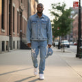 Nimbus Graphic Denim Set of 2: Elevate Your Co-ord - Blue