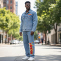 The Graphic Denim Co-ord (Two pieces) - Blue