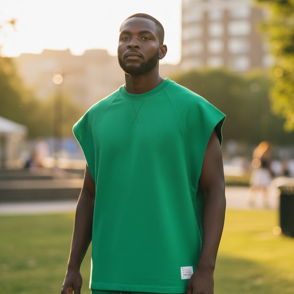 Green Sleeveless Sweatshirt