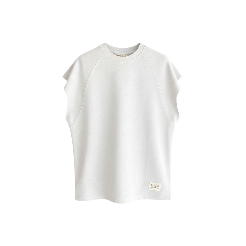 White Sleeveless Sweatshirt