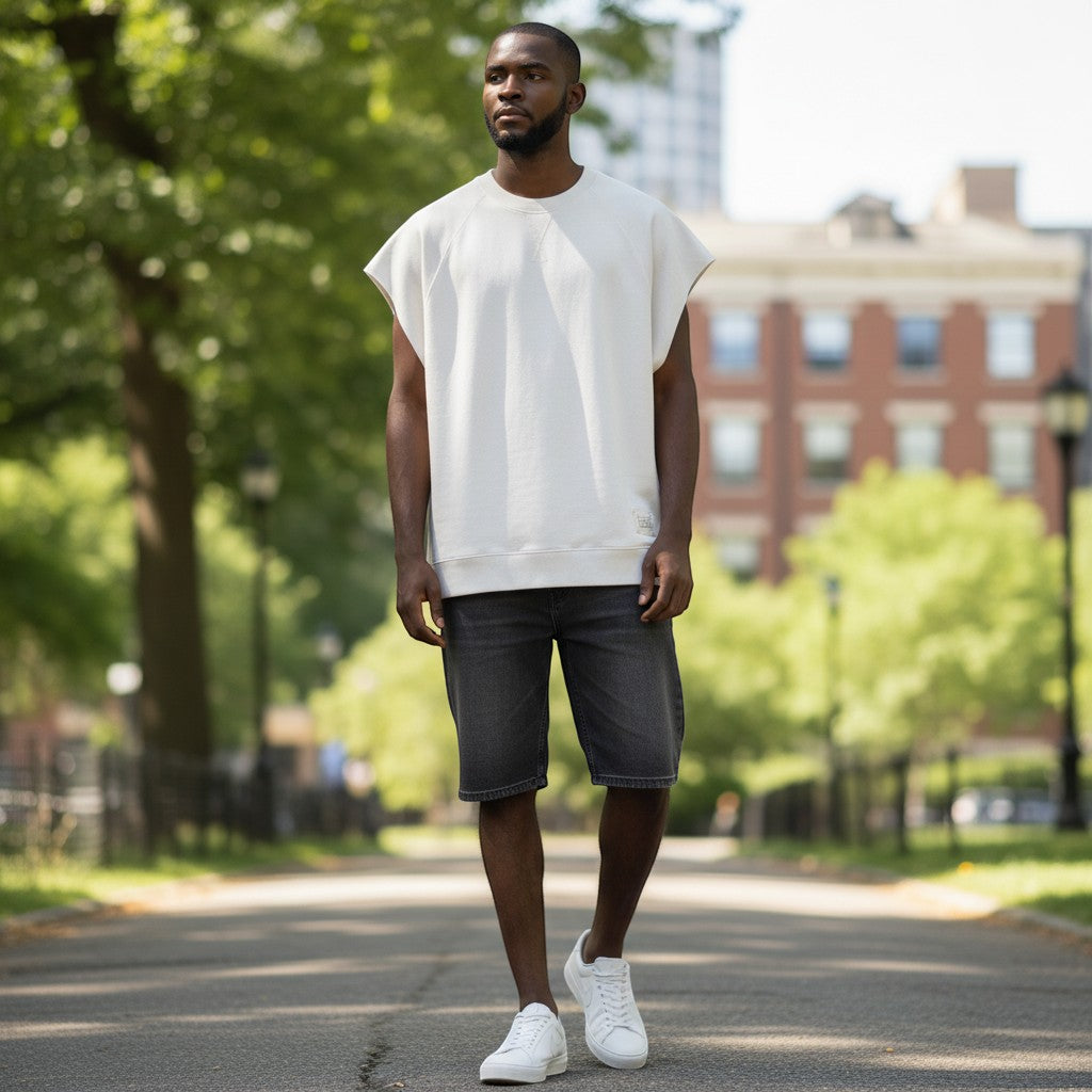 White Sleeveless Sweatshirt