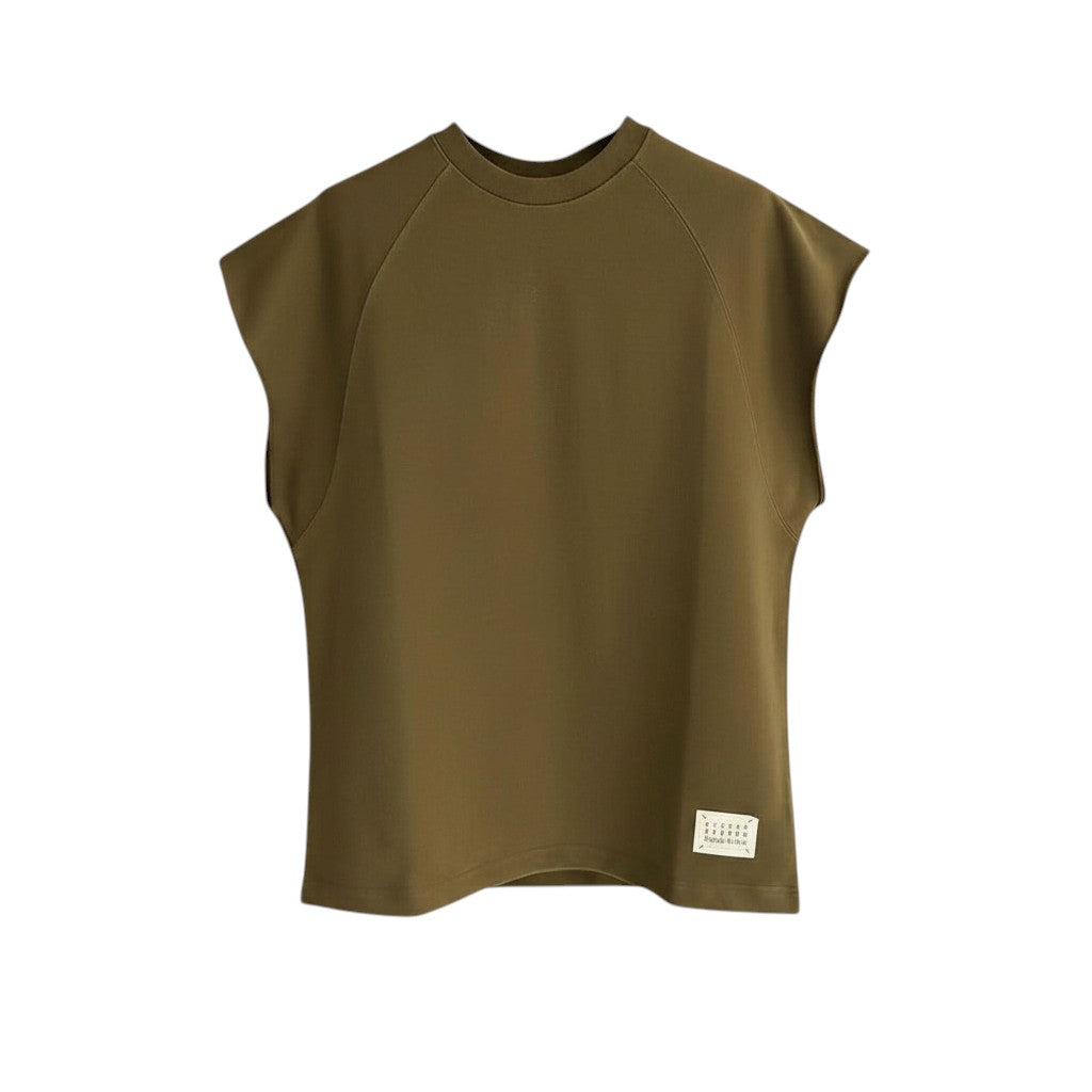 Olive Green Sleeveless Sweatshirt