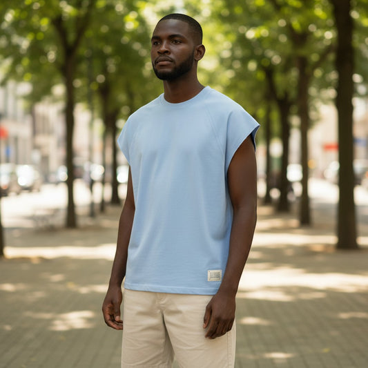 Blue Sleeveless Sweatshirt