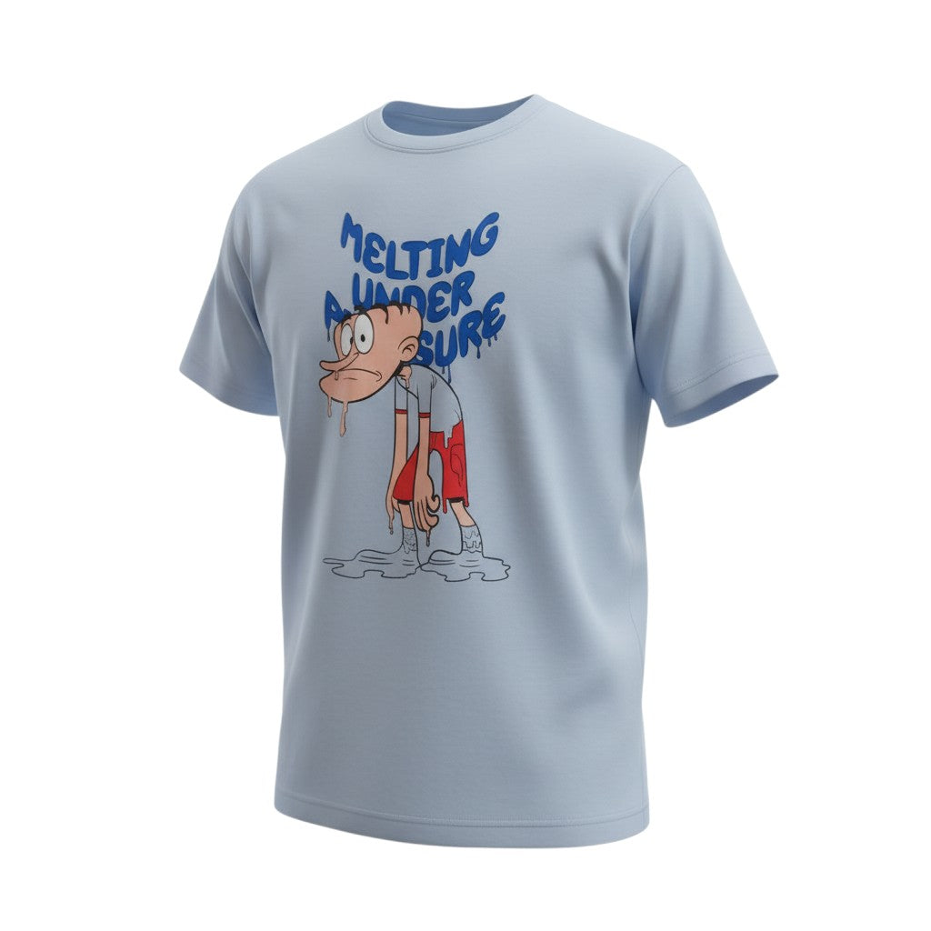 The Sky Blue "Melting Under Pressure" Graphic Tee (L)