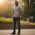 The Slate Grey Abstract Camo Essential Tee (L)