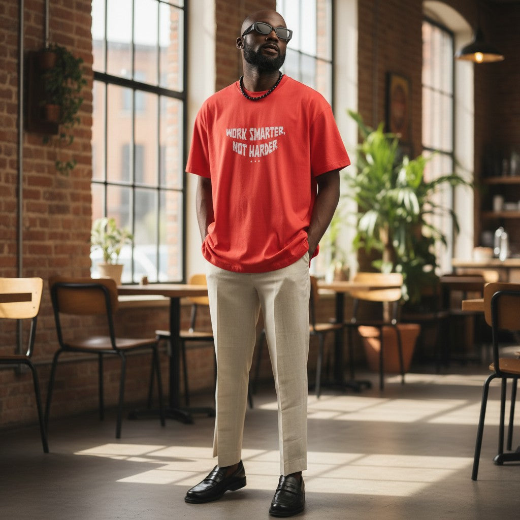 The Burnt Orange "Work Smarter" Statement Tee (XL)
