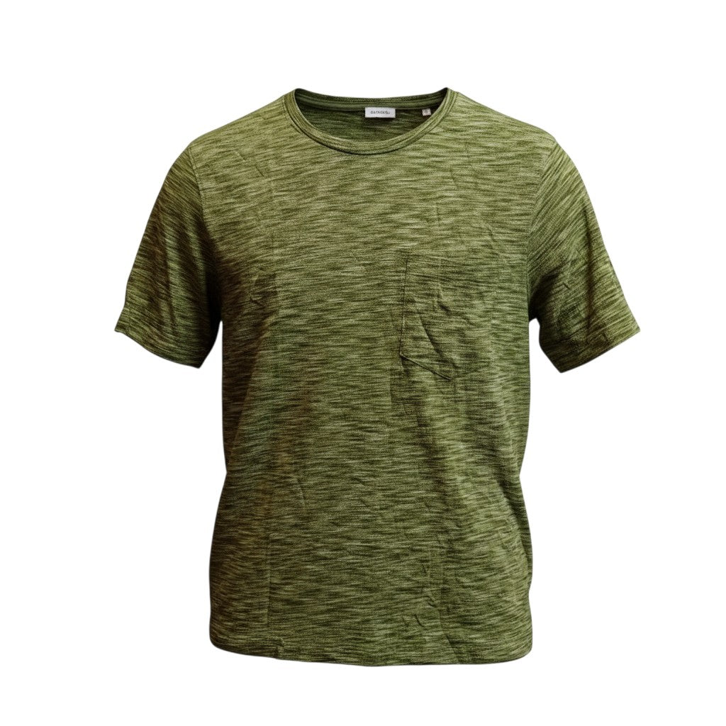 The Olive Space-Dye Textured Pocket Tee (L)