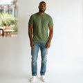 The Olive Space-Dye Textured Pocket Tee (L)