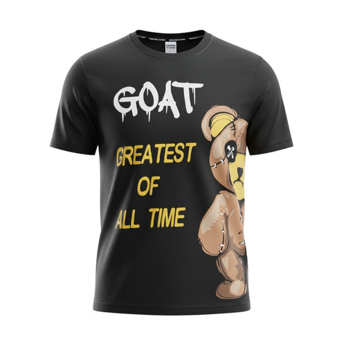 The Jet Black "GOAT" Stitched Bear Tee