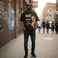 The Jet Black "GOAT" Stitched Bear Tee