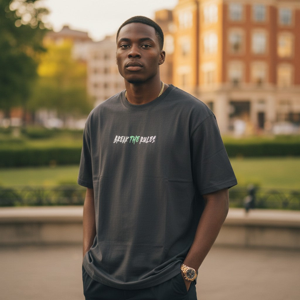 The Charcoal "Break The Rules" Statement Tee (XL)