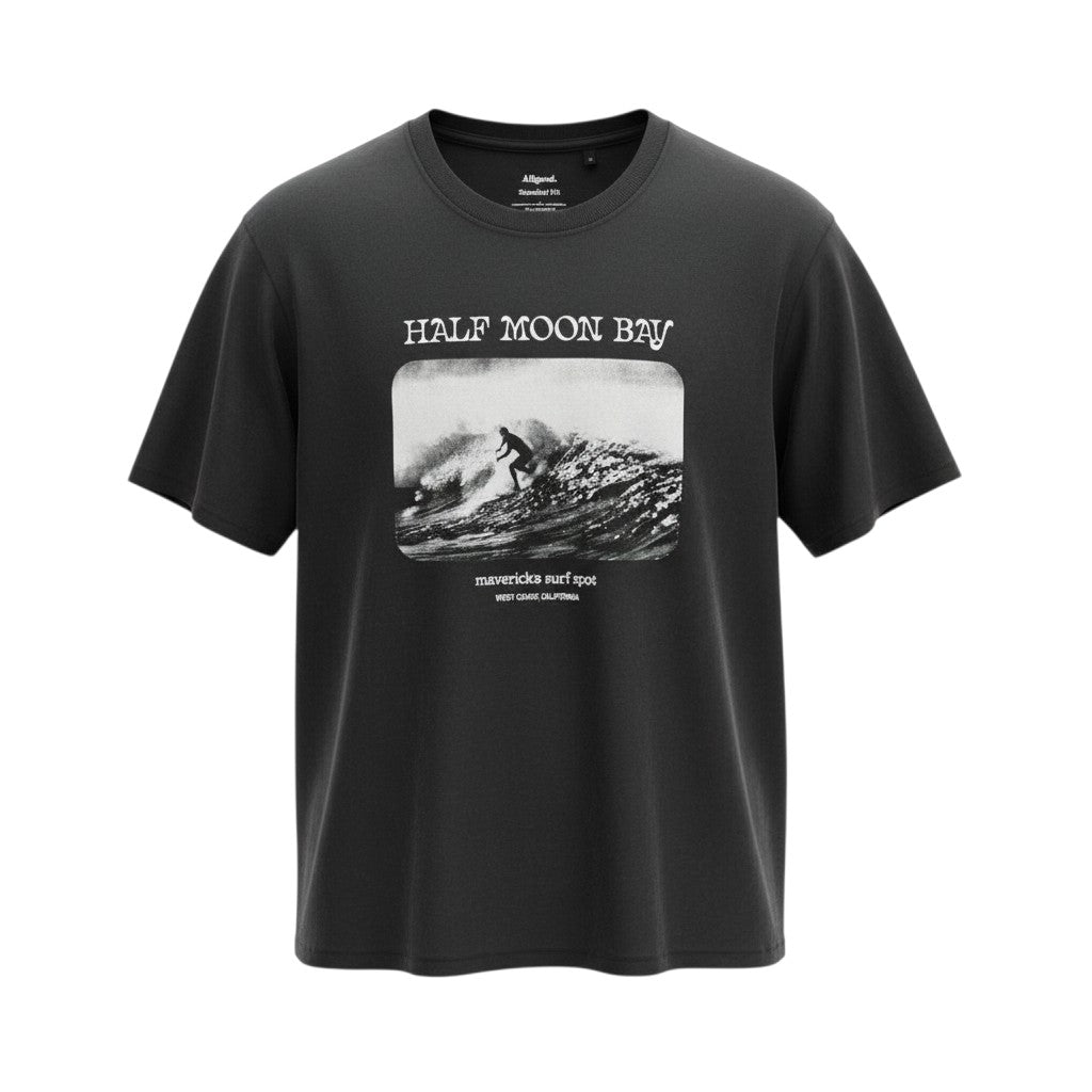 The Charcoal "Half Moon Bay" Surf Photo Tee (L)