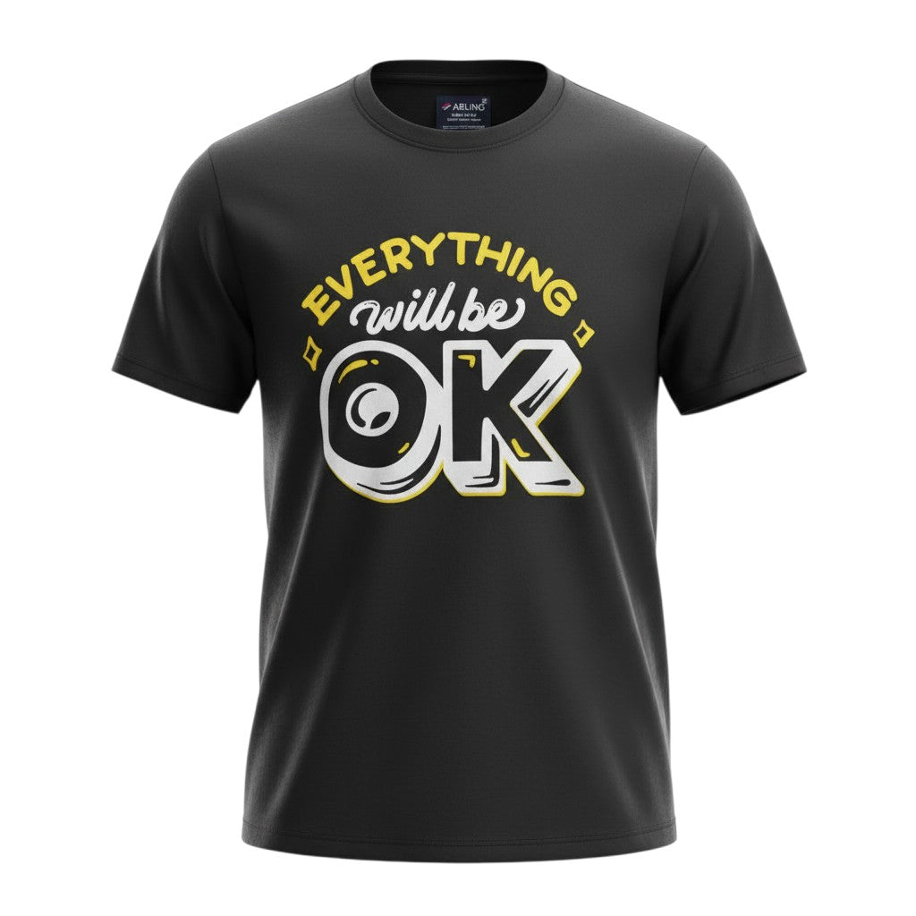 The Jet Black "Everything Will Be OK" Graphic Tee (M)