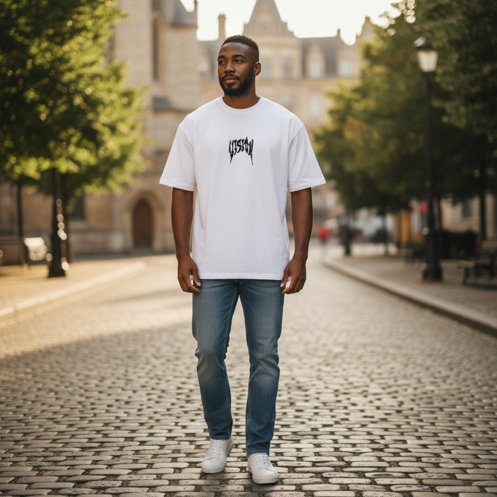 The Optic White "Vision" Distorted Graphic Tee (XL)
