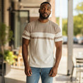 The Sand & Mocha Textured Stripe Tee (XXL)