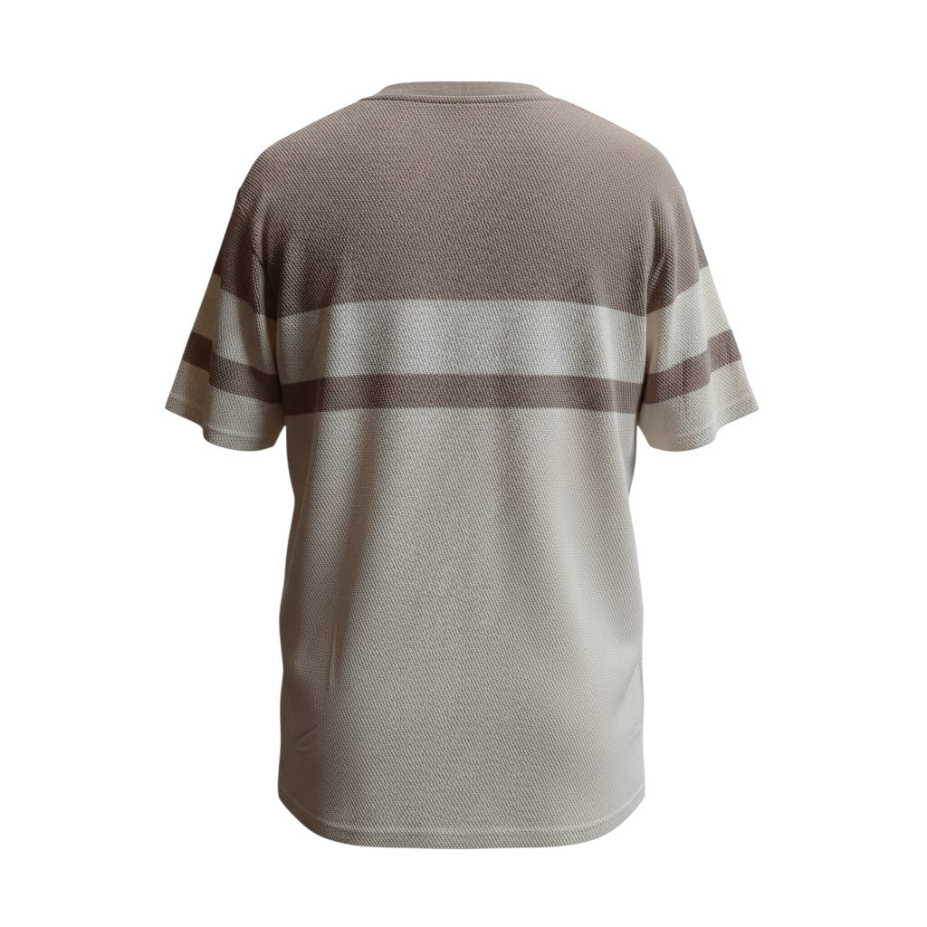 The Sand & Mocha Textured Stripe Tee (XXL)