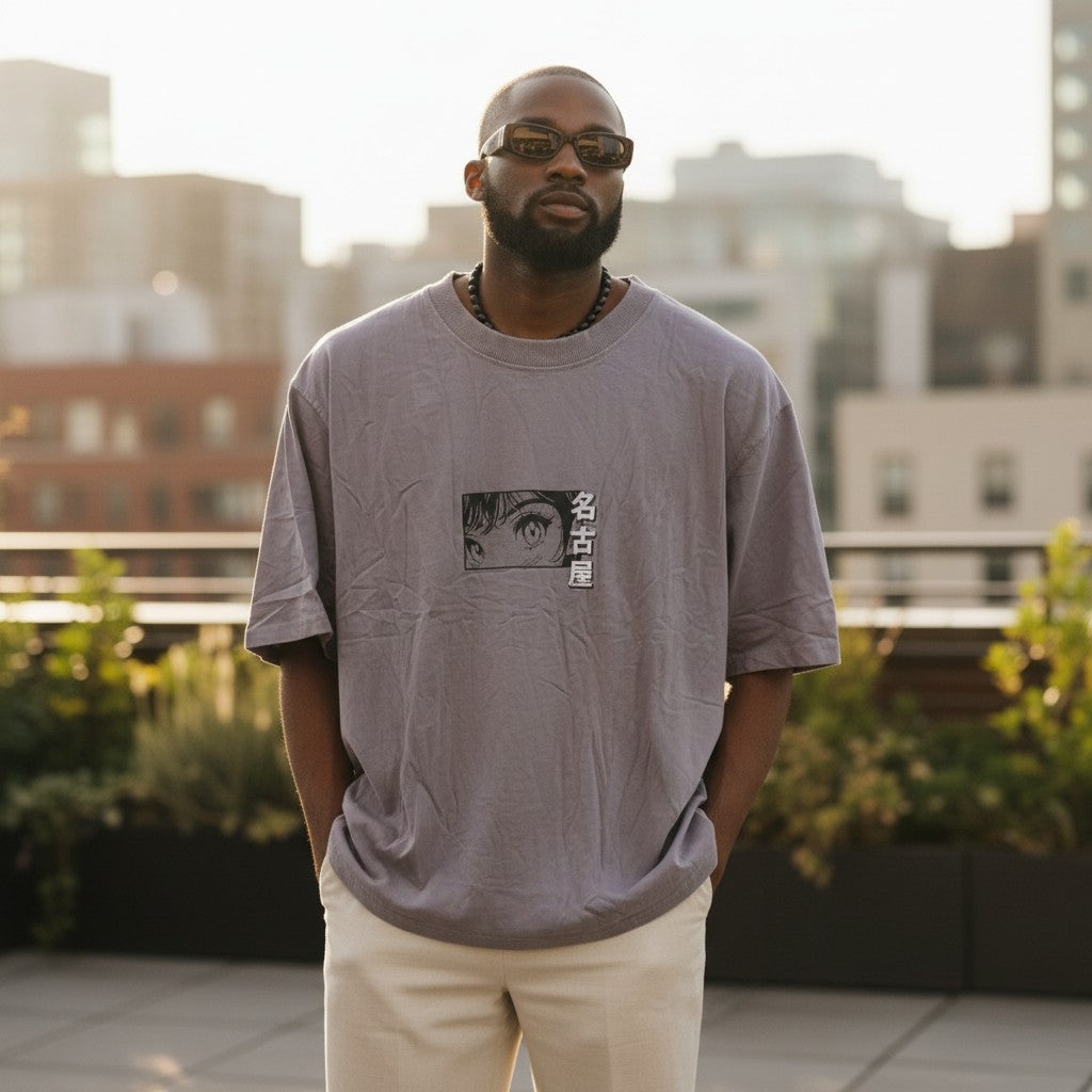 The Muted Charcoal Anime Eye Tee (M)