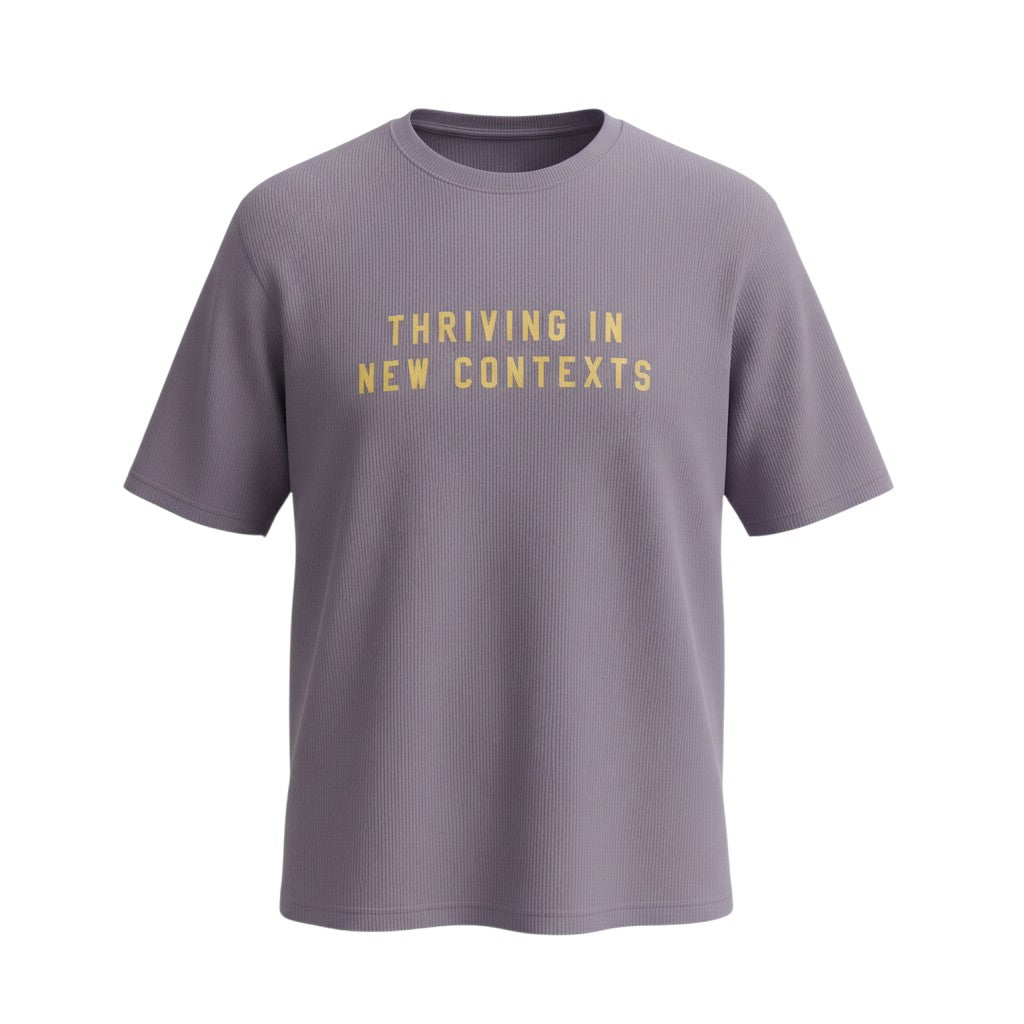 The Dusty Lavender Ribbed Statement Tee (M)