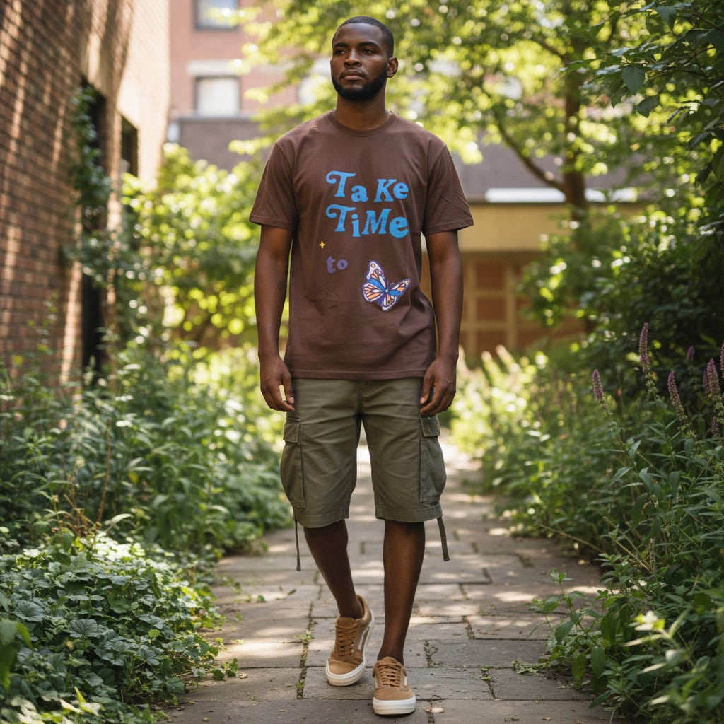 The Earth-Tone "Take Time" Butterfly Tee (XL)