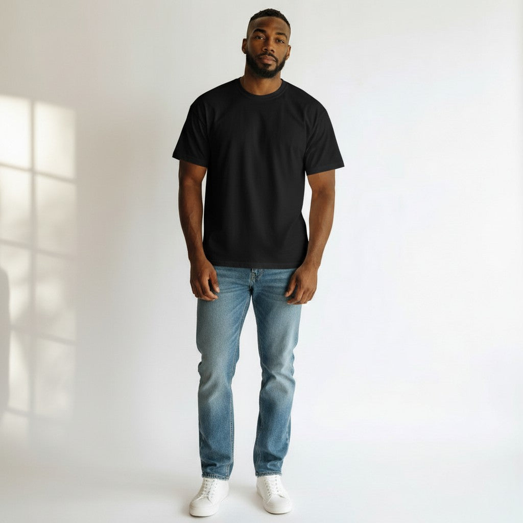 The Jet Black Essential Boxy Tee (XL)