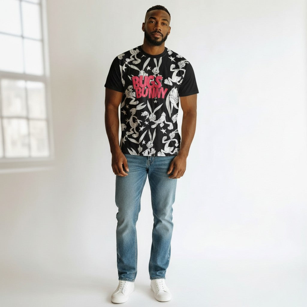 The Jet Black Bugs Bunny All-Over Print Tee (L)