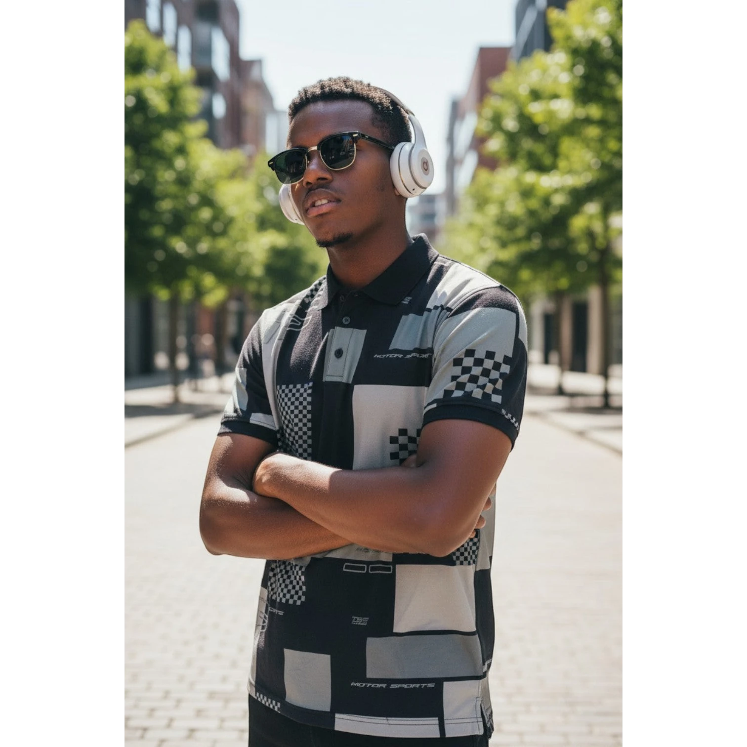 Grand Prix Moto Graphic Polo L