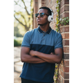 Dual-Tone Heather & Navy Polo L