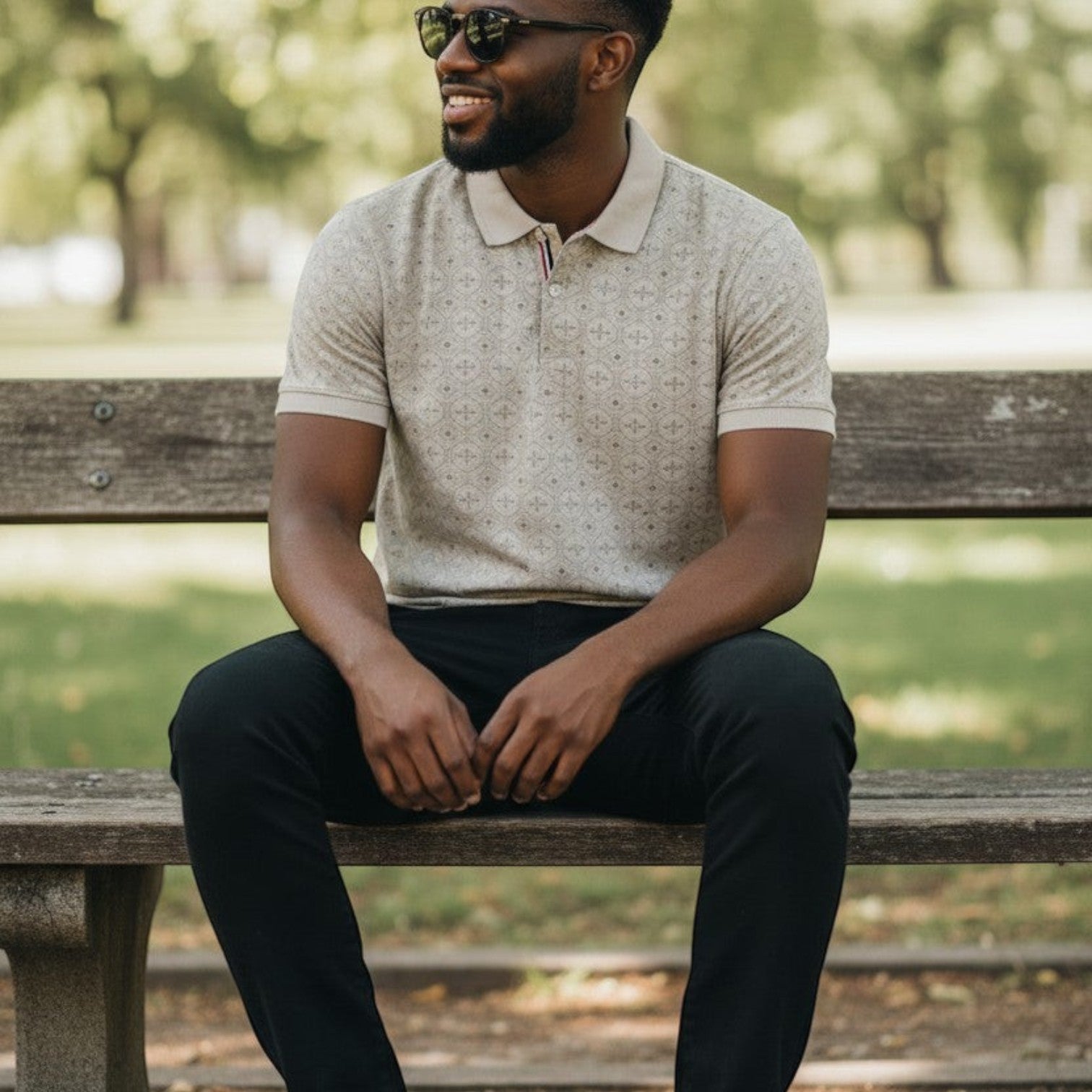 Sandstone Mandala Print Polo L