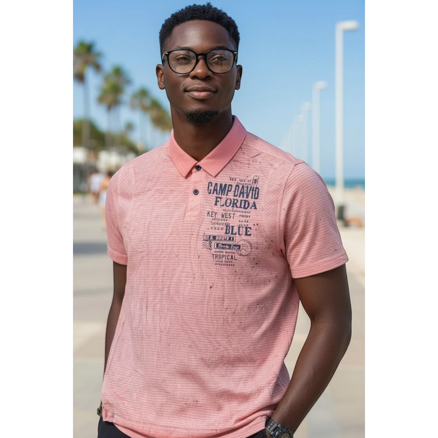 Pink Florida Sunset Polo XL Size