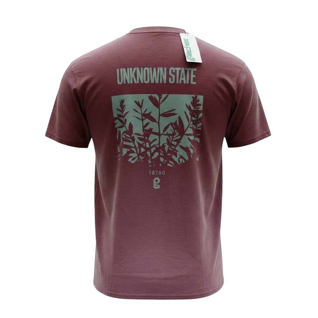 The Burgundy "Unknown State" Botanical Tee (XL)