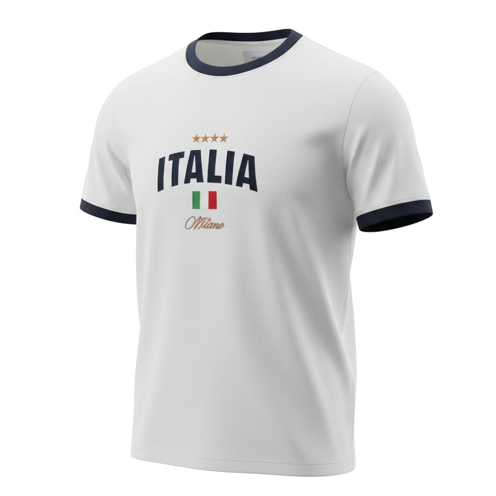 The Optic White "Italia Milano" Heritage Ringer Tee (M)