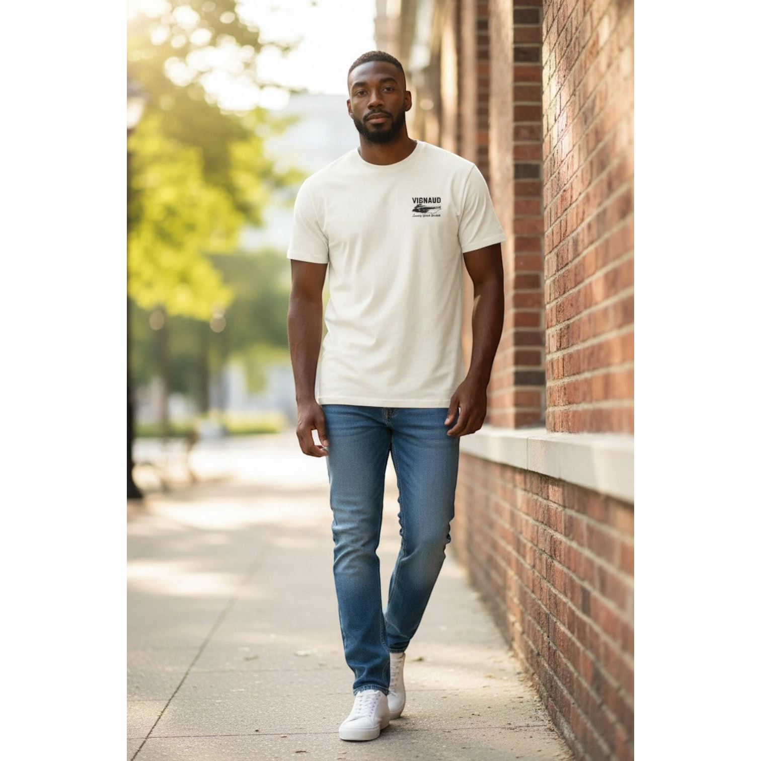 The Optic White "Vignaud Luxury" Nautical Tee (L)