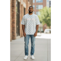 The Sage Checkered "REAL LIFE" Statement Tee (L)