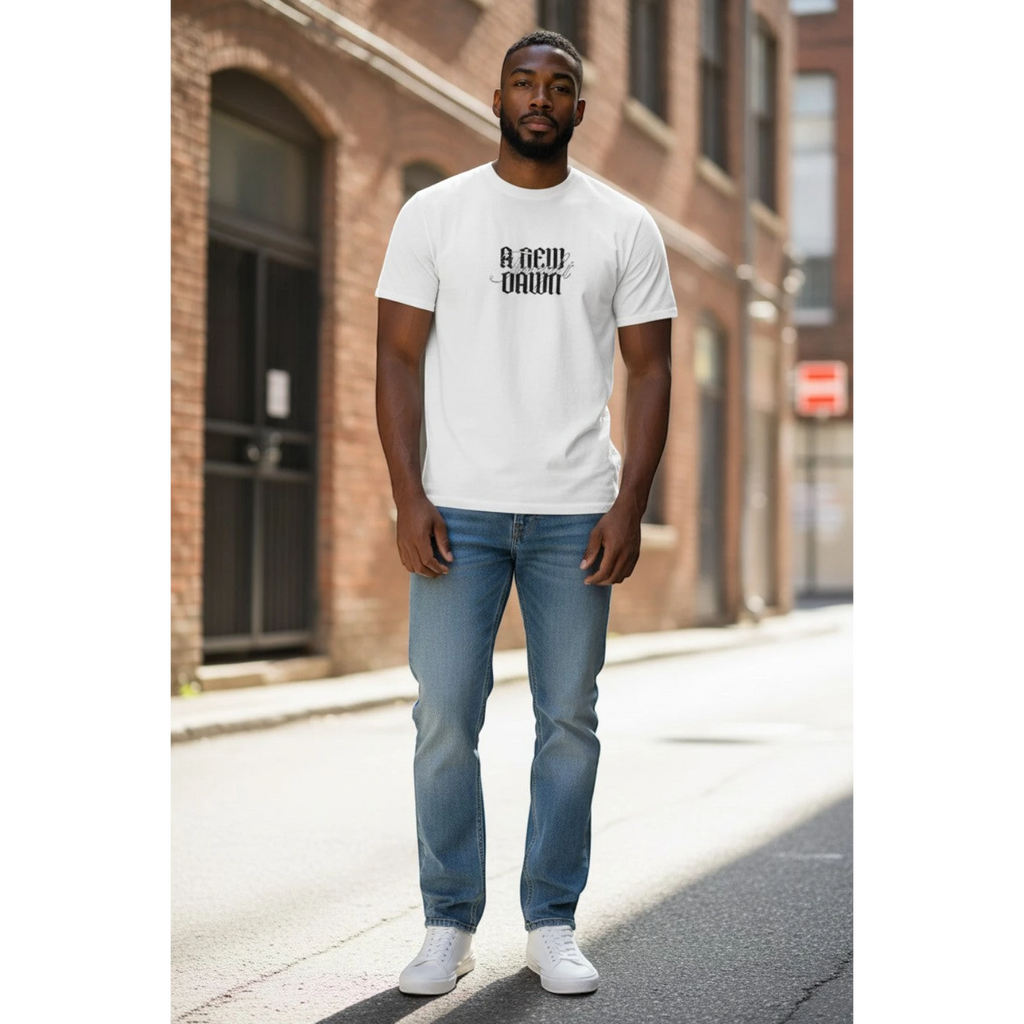 The Optic White "Go Follow It" Gothic Back-Graphic Tee (M)