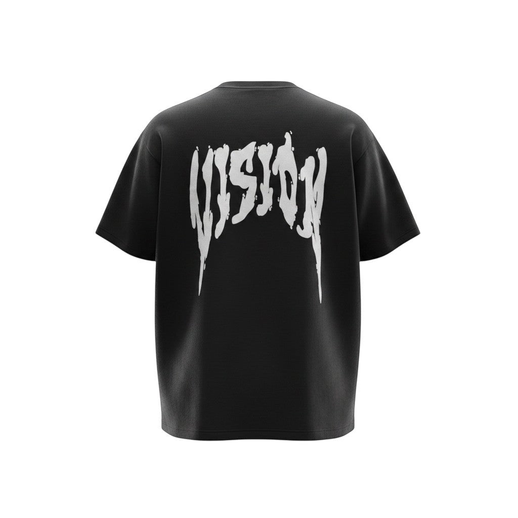 The Jet Black "Vision" Distorted Graphic Tee (M)