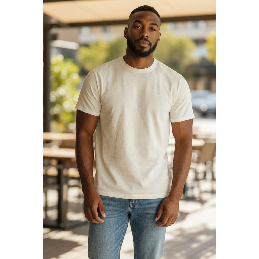 The Sandstone Vertical-Rib Textured Tee (M)