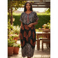 Premium Hand-Dyed Adire Leaf-Print Bubu (Free Size)