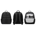 Black Nylon Dual-Zip Structured Backpack