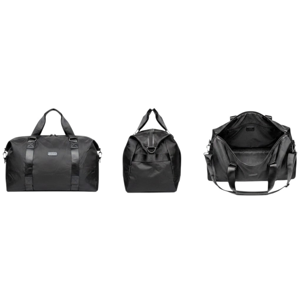 Black Nylon Duffle Travel Bag