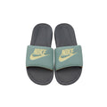 Men's Teal & Gold Logo Slides