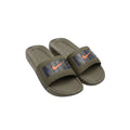 Olive Green Logo Strap Ribbed Men's Slides