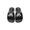 All-Black Logo Strap Ribbed Men's Slides