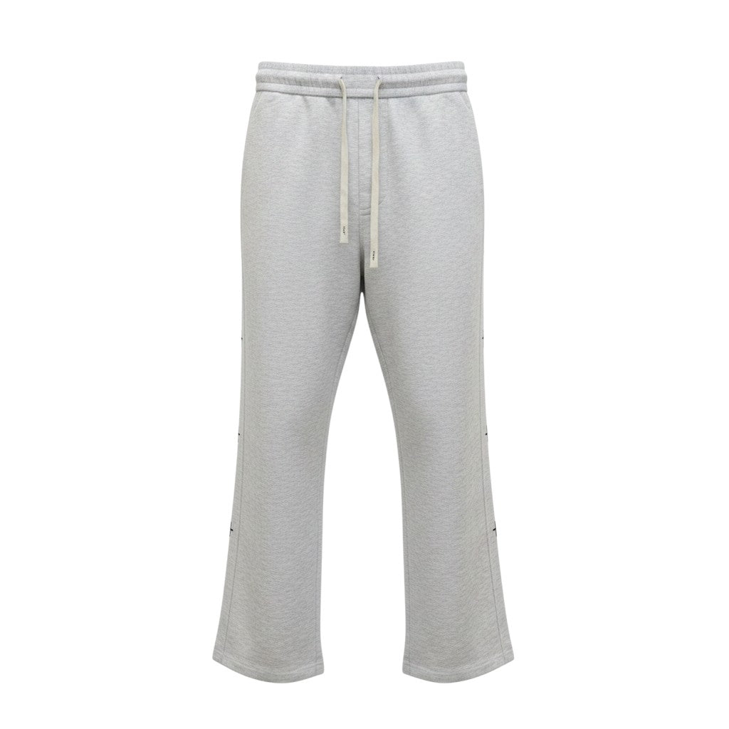 Light Grey Cross Embroidered Fleece Sweatpants
