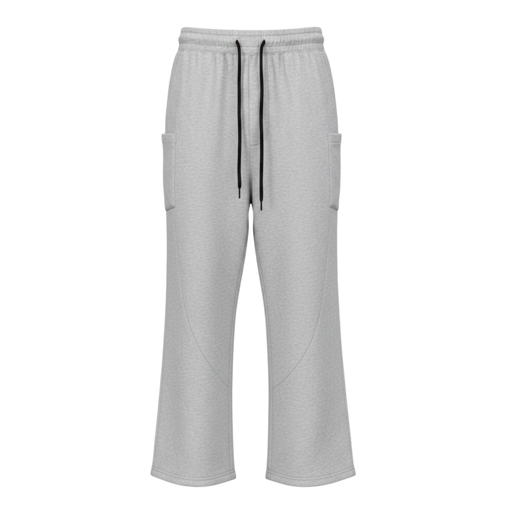 Light Grey Marl Fleece Relaxed Sweatpants
