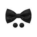 Black Paisley Crystal Bow Tie & Cufflinks Gift Set