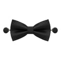 Black Pleated Bow Tie & Cufflinks Gift Set