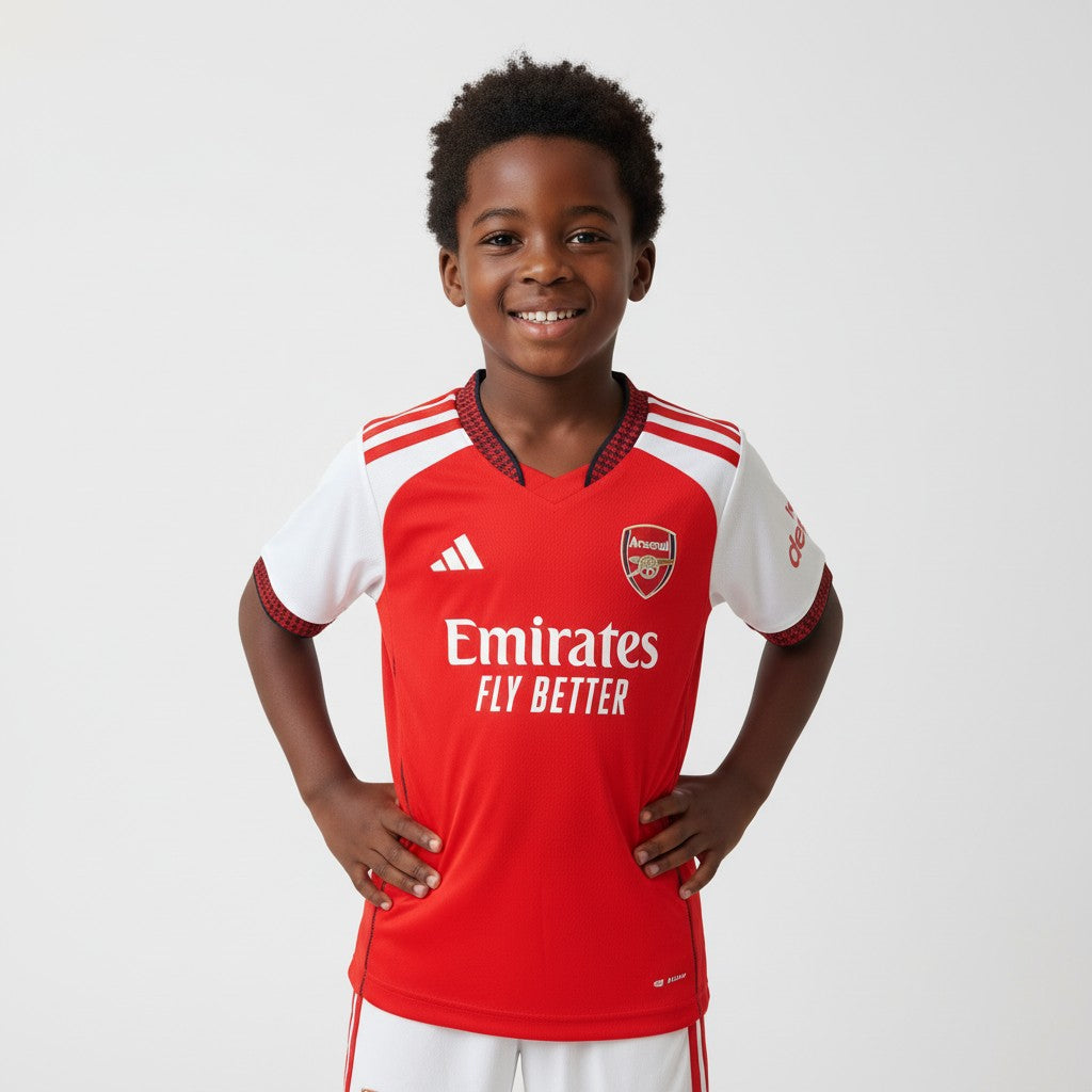 Kids' Red & White Football Jersey Set