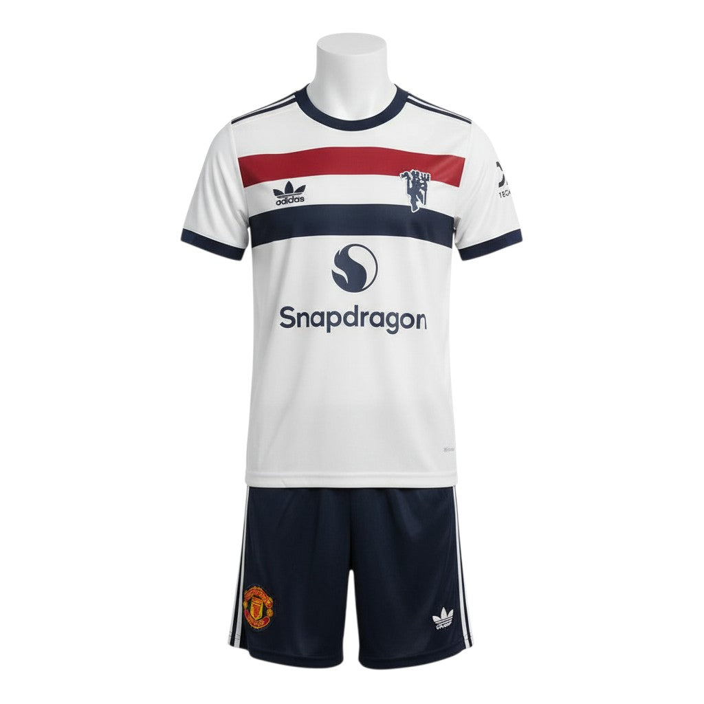 Kids' White & Navy Stripe Football Jersey Set