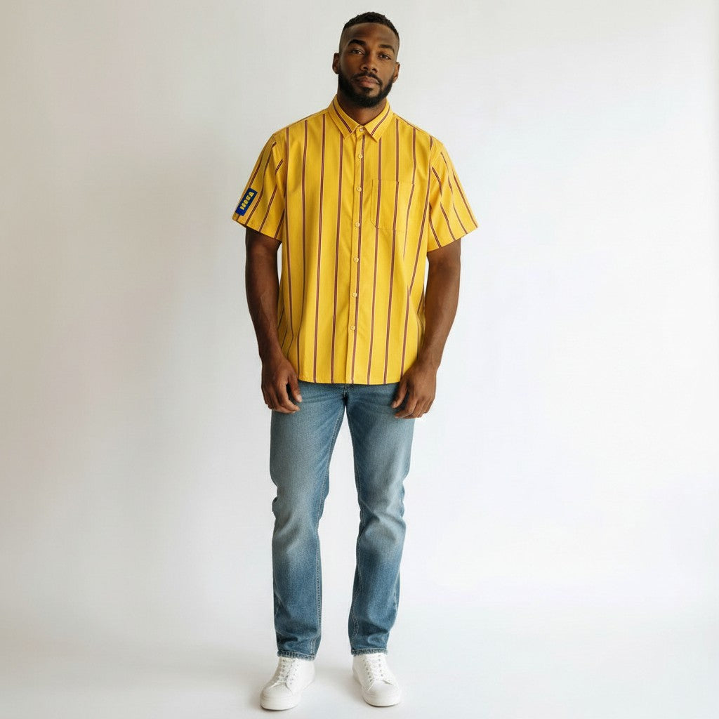 Men's Yellow Striped Shirt